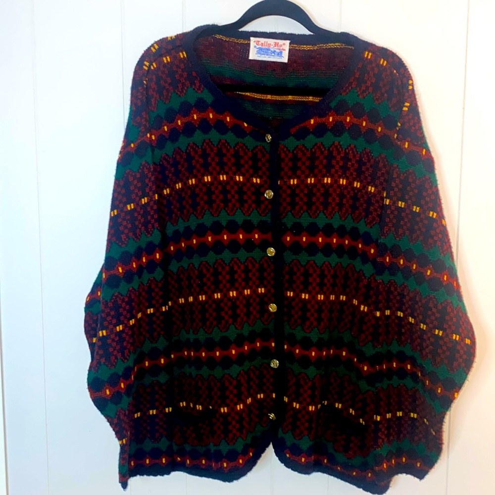 Vintage Tally-Ho Button Down Sweater size 2X/3X